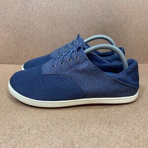 Olukai Nohea Moku Mens Navy Boat Shoes Size 8.5 Mesh No-Tie Laces Rubber Sole